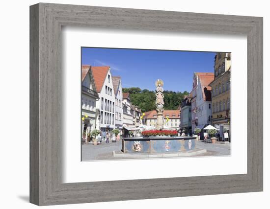 Mondsichelmadonna Sculpture, Marienbrunnen Fountain, Market Place Schwabisch Gmund-Markus Lange-Framed Photographic Print