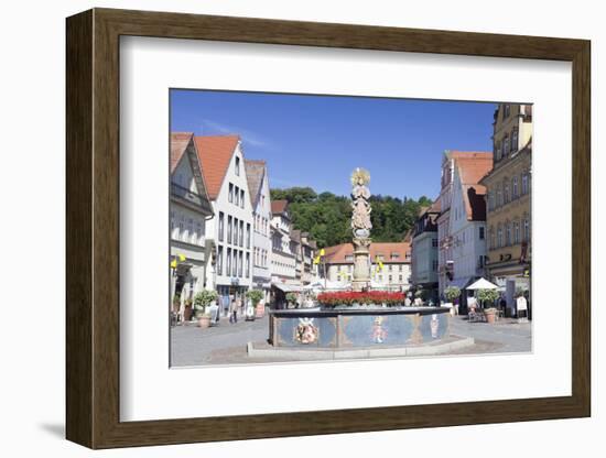 Mondsichelmadonna Sculpture, Marienbrunnen Fountain, Market Place Schwabisch Gmund-Markus Lange-Framed Photographic Print