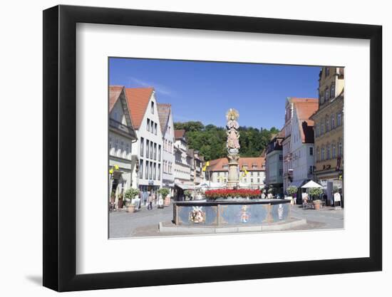 Mondsichelmadonna Sculpture, Marienbrunnen Fountain, Market Place Schwabisch Gmund-Markus Lange-Framed Photographic Print