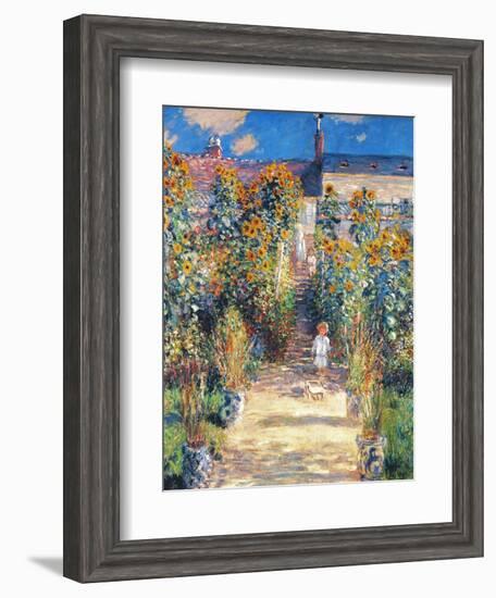 Monet: Garden/Vetheuil-Claude Monet-Framed Giclee Print