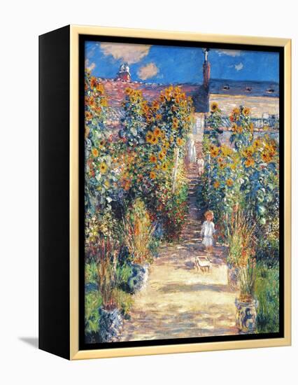 Monet: Garden/Vetheuil-Claude Monet-Framed Premier Image Canvas