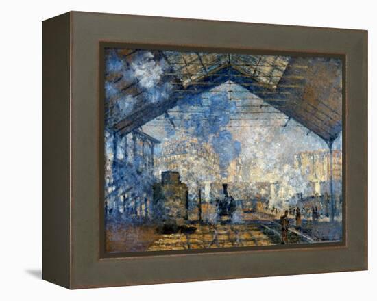 Monet: Gare St-Lazare, 1877-Claude Monet-Framed Premier Image Canvas