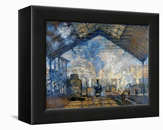 Monet: Gare St-Lazare, 1877-Claude Monet-Framed Premier Image Canvas