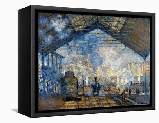 Monet: Gare St-Lazare, 1877-Claude Monet-Framed Premier Image Canvas