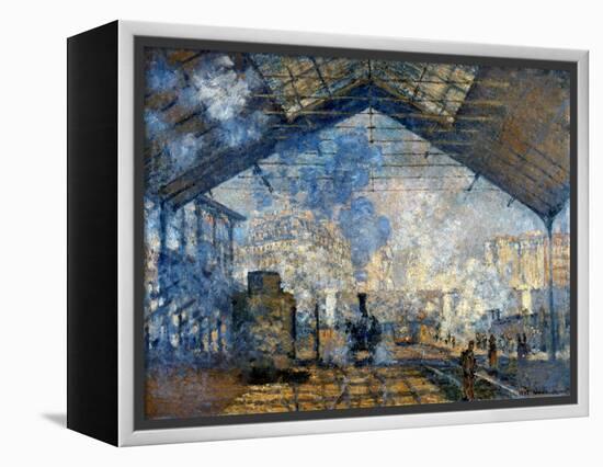 Monet: Gare St-Lazare, 1877-Claude Monet-Framed Premier Image Canvas