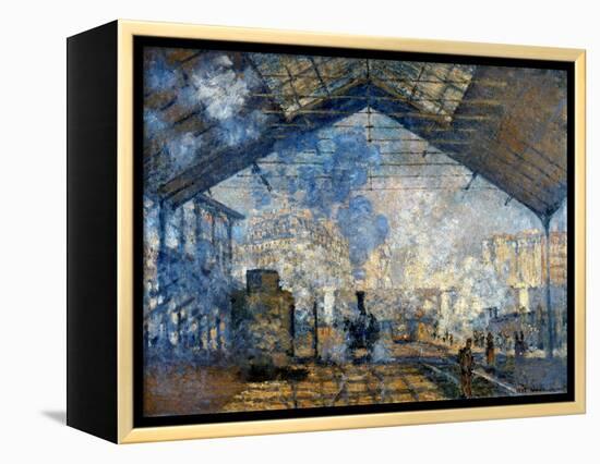 Monet: Gare St-Lazare, 1877-Claude Monet-Framed Premier Image Canvas