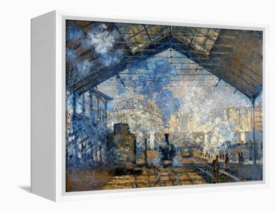 Monet: Gare St-Lazare, 1877-Claude Monet-Framed Premier Image Canvas