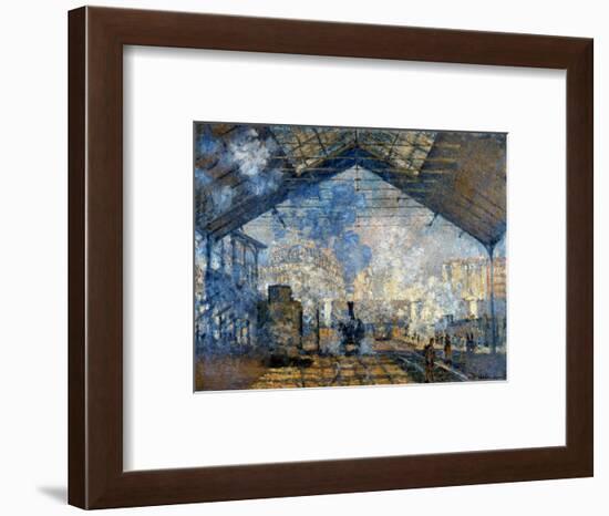 Monet: Gare St-Lazare, 1877-Claude Monet-Framed Premium Giclee Print