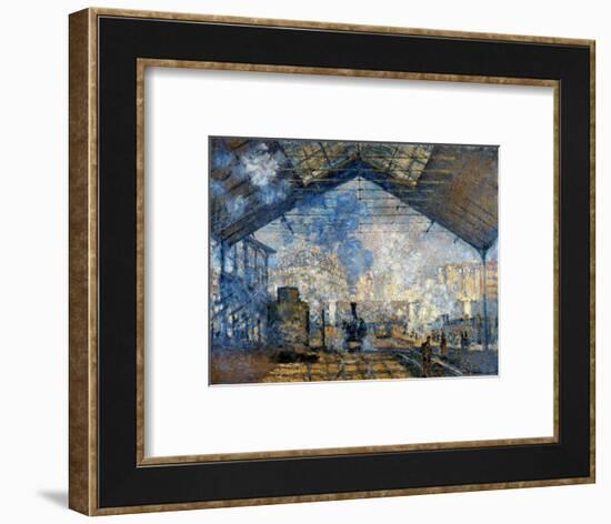 Monet: Gare St-Lazare, 1877-Claude Monet-Framed Premium Giclee Print