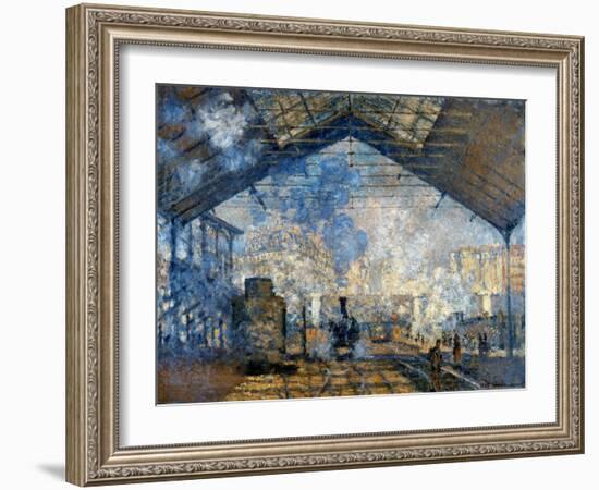 Monet: Gare St-Lazare, 1877-Claude Monet-Framed Giclee Print