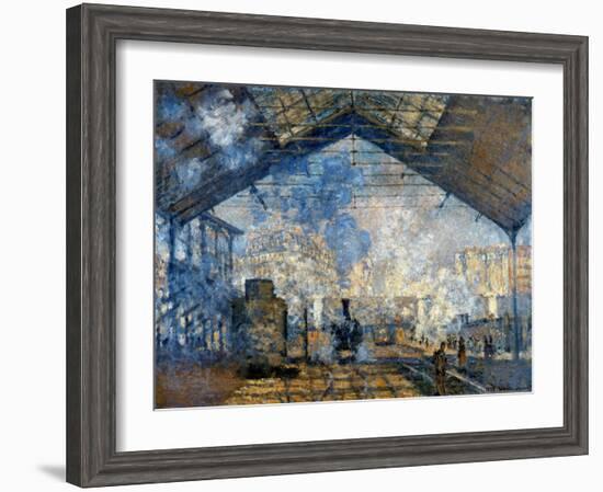 Monet: Gare St-Lazare, 1877-Claude Monet-Framed Giclee Print