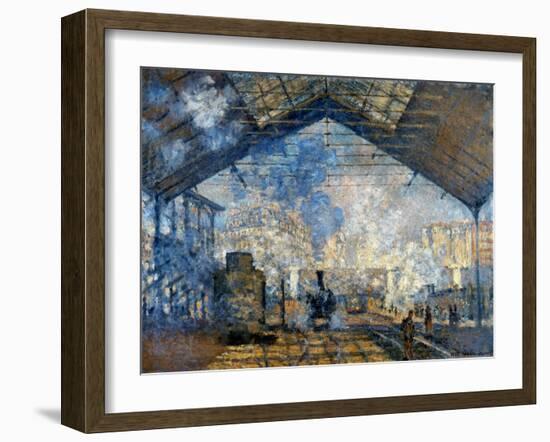 Monet: Gare St-Lazare, 1877-Claude Monet-Framed Giclee Print