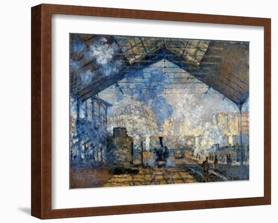 Monet: Gare St-Lazare, 1877-Claude Monet-Framed Giclee Print