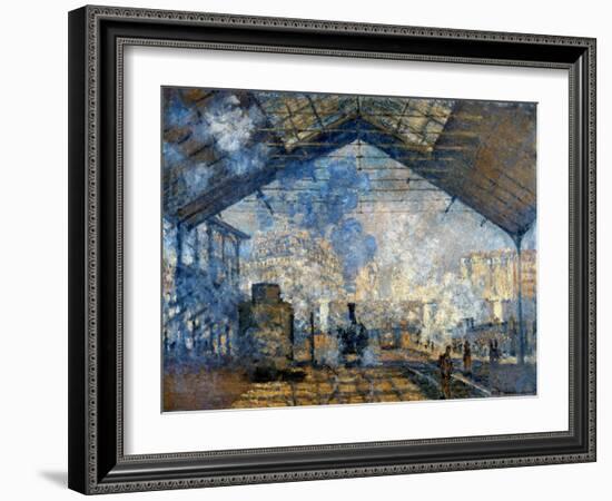 Monet: Gare St-Lazare, 1877-Claude Monet-Framed Giclee Print