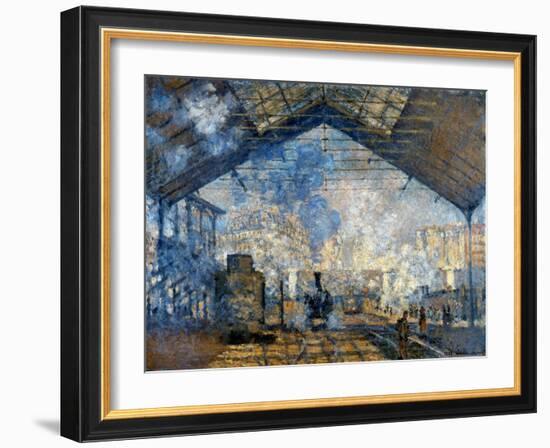 Monet: Gare St-Lazare, 1877-Claude Monet-Framed Giclee Print