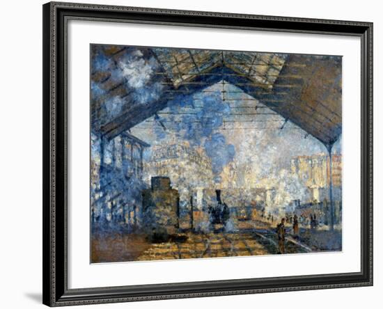 Monet: Gare St-Lazare, 1877-Claude Monet-Framed Giclee Print