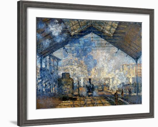 Monet: Gare St-Lazare, 1877-Claude Monet-Framed Giclee Print