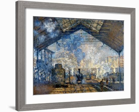 Monet: Gare St-Lazare, 1877-Claude Monet-Framed Giclee Print