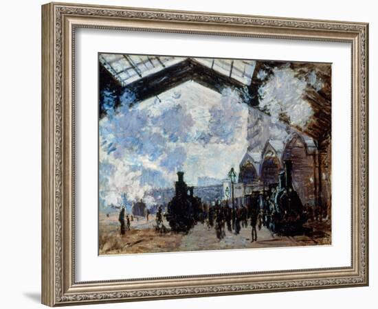 Monet: Gare St-Lazare, 1877-Claude Monet-Framed Giclee Print