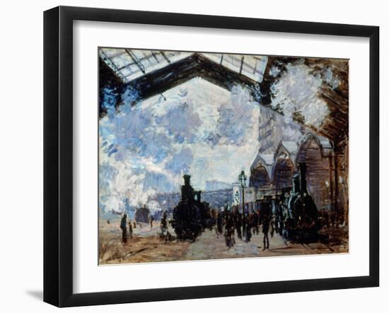 Monet: Gare St-Lazare, 1877-Claude Monet-Framed Giclee Print