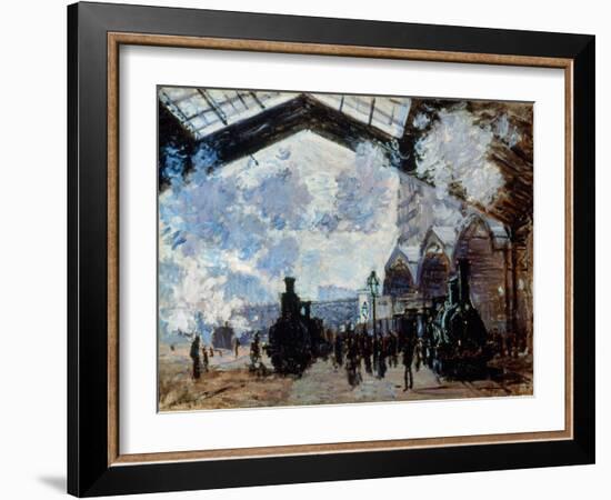 Monet: Gare St-Lazare, 1877-Claude Monet-Framed Giclee Print