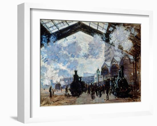 Monet: Gare St-Lazare, 1877-Claude Monet-Framed Giclee Print