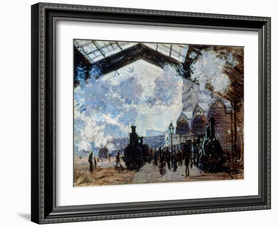 Monet: Gare St-Lazare, 1877-Claude Monet-Framed Giclee Print