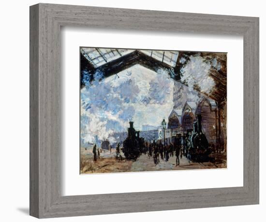 Monet: Gare St-Lazare, 1877-Claude Monet-Framed Giclee Print