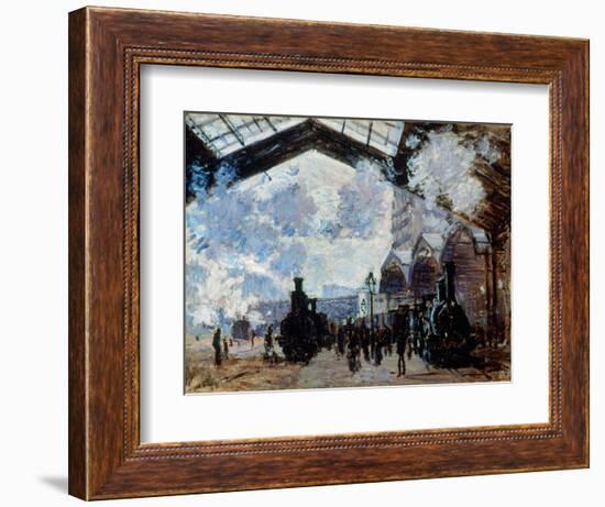 Monet: Gare St-Lazare, 1877-Claude Monet-Framed Giclee Print