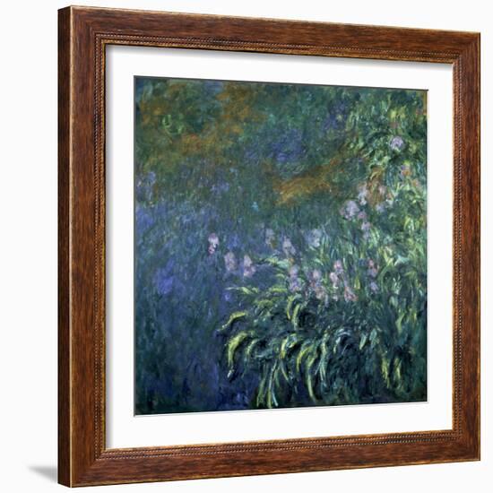 Monet: Irises By The Pond-Claude Monet-Framed Giclee Print