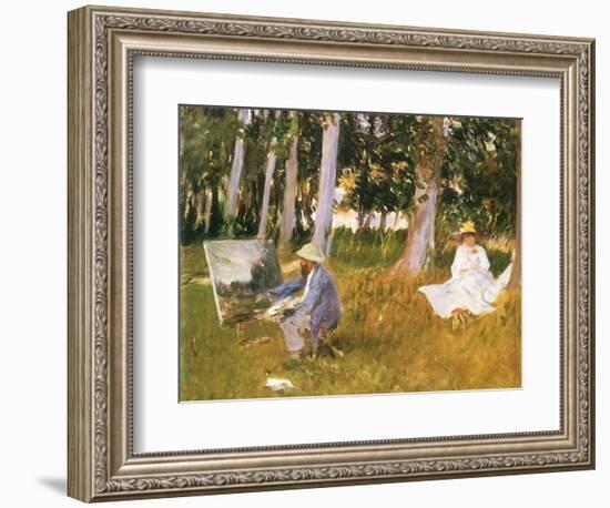 Monet Painting Woods, 1888-John Singer Sargent-Framed Giclee Print