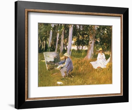 Monet Painting Woods, 1888-John Singer Sargent-Framed Giclee Print