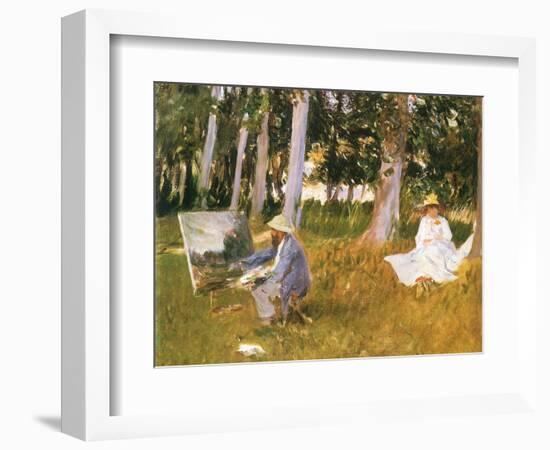 Monet Painting Woods, 1888-John Singer Sargent-Framed Giclee Print