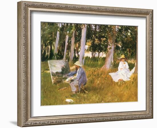 Monet Painting Woods, 1888-John Singer Sargent-Framed Giclee Print