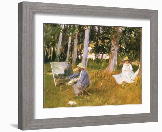 Monet Painting Woods, 1888-John Singer Sargent-Framed Giclee Print
