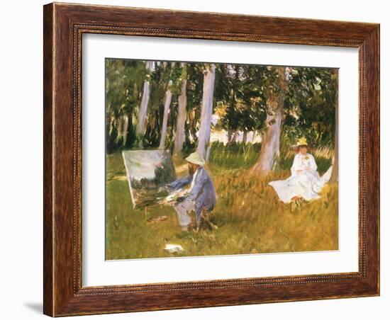 Monet Painting Woods, 1888-John Singer Sargent-Framed Giclee Print