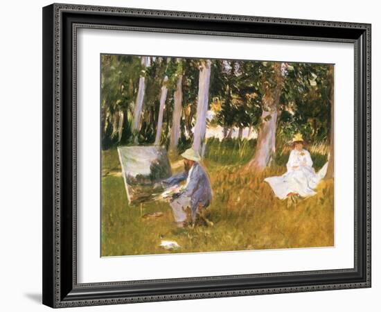 Monet Painting Woods, 1888-John Singer Sargent-Framed Giclee Print