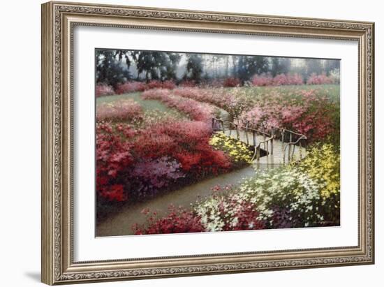 Monet's Flower Garden-Zhen-Huan Lu-Framed Giclee Print