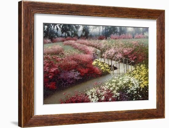 Monet's Flower Garden-Zhen-Huan Lu-Framed Giclee Print