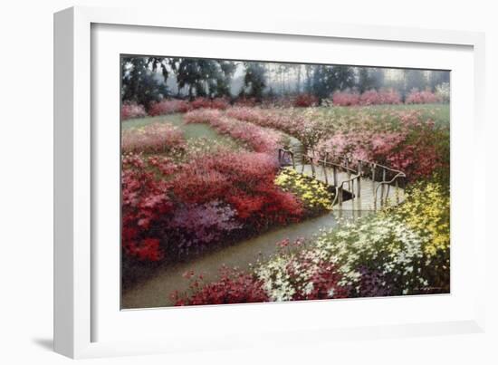 Monet's Flower Garden-Zhen-Huan Lu-Framed Giclee Print