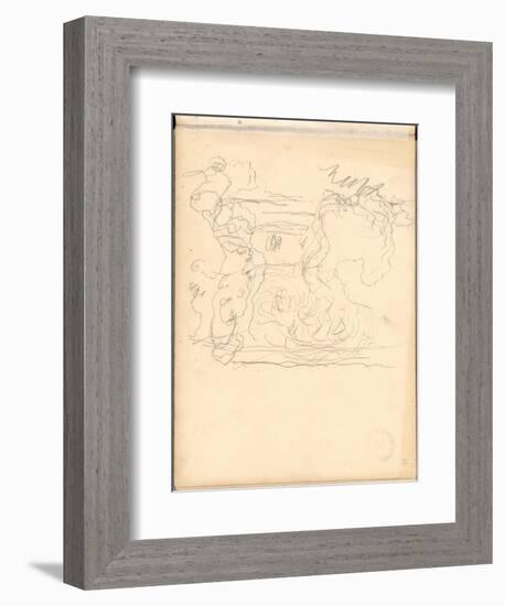 Monet's Home at Giverny (Pencil on Paper)-Claude Monet-Framed Giclee Print