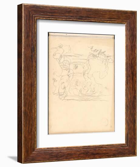 Monet's Home at Giverny (Pencil on Paper)-Claude Monet-Framed Giclee Print