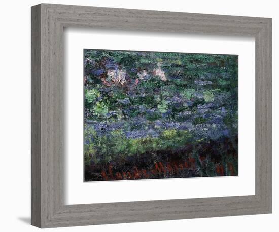 Monet's Signature, from Le Bassin Aux Nymphéas, Harmonie Verte, Waterlily Pool, Harmony in Green-Claude Monet-Framed Giclee Print