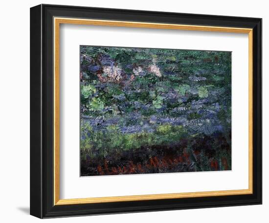 Monet's Signature, from Le Bassin Aux Nymphéas, Harmonie Verte, Waterlily Pool, Harmony in Green-Claude Monet-Framed Giclee Print