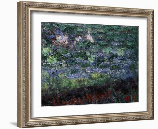 Monet's Signature, from Le Bassin Aux Nymphéas, Harmonie Verte, Waterlily Pool, Harmony in Green-Claude Monet-Framed Giclee Print