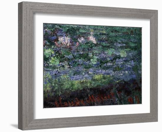 Monet's Signature, from Le Bassin Aux Nymphéas, Harmonie Verte, Waterlily Pool, Harmony in Green-Claude Monet-Framed Giclee Print