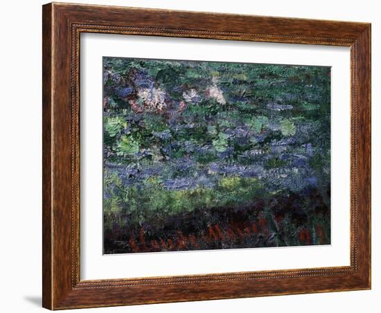 Monet's Signature, from Le Bassin Aux Nymphéas, Harmonie Verte, Waterlily Pool, Harmony in Green-Claude Monet-Framed Giclee Print