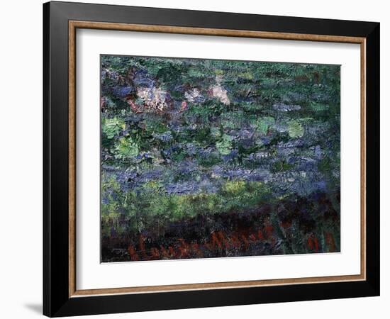 Monet's Signature, from Le Bassin Aux Nymphéas, Harmonie Verte, Waterlily Pool, Harmony in Green-Claude Monet-Framed Giclee Print