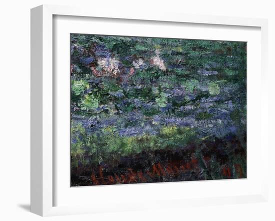 Monet's Signature, from Le Bassin Aux Nymphéas, Harmonie Verte, Waterlily Pool, Harmony in Green-Claude Monet-Framed Giclee Print