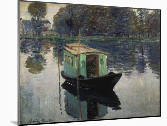 Monet's Studio-Boat, 1874-Claude Monet-Mounted Giclee Print